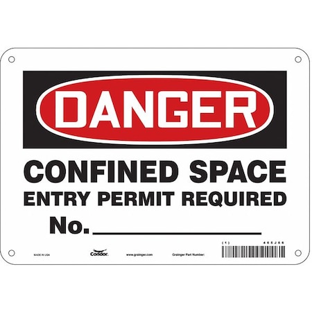 Safety Sign, 7 in Height, 10 in Width, Aluminum, Vertical Rectangle, English, 465J66