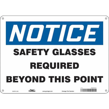 Safety Sign, 10 in Height, 14 in Width, Aluminum, Horizontal Rectangle, English, 466Z25