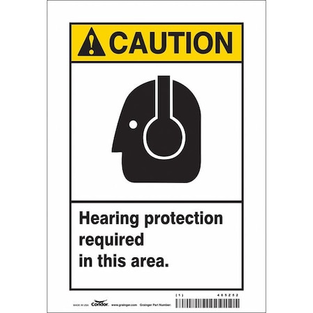Safety Sign, 10 in Height, 7 in Width, Vinyl, Horizontal Rectangle, English, 465Z52