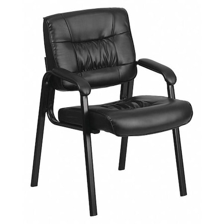Contemporary Side Reception Chair, Black Seat, Black Back, 23 1/4" W 26" L 36" H, Padded