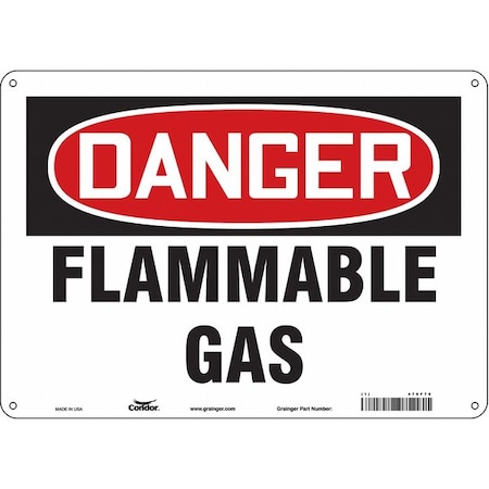 Danger Sign, 10 in H, 14 in W, Polyethylene, Horizontal Rectangle, English, 478F76