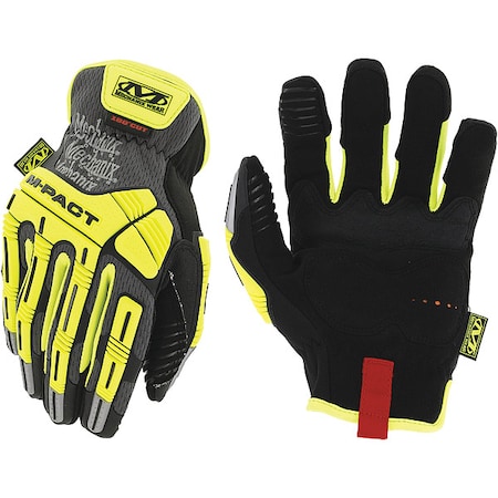 M-Pact(R) Hi-Vis Mechanics Gloves, Synthetic Leather Palm, TrekDry Back, 8, High-Visibility Yellow