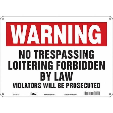 Safety Sign, 10 in Height, 14 in Width, Polyethylene, Horizontal Rectangle, English, 473M56