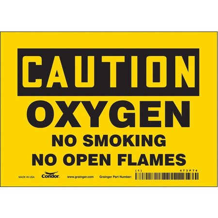 No Smoking Sign, 5 in H, 7 in W, Vinyl, Horizontal Rectangle, English, 473P74