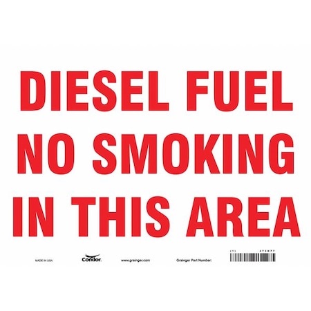 No Smoking Sign, 10" H, 14 in W, Vinyl, Horizontal Rectangle, English, 473N77