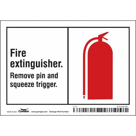 Safety Sign, 3 1/2 in Height, 5 in Width, Vinyl, Horizontal Rectangle, English, 470A49