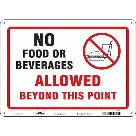 No Food Or Beverages Allowed Beyond This Point, 14 in W x 10 in H, Horizontal Rectangle, 468J09