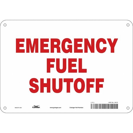 SAFETY SIGN FIRE AND EMERGENCY, 7 in Height, 10 in Width, Aluminum, Vertical Rectangle, English
