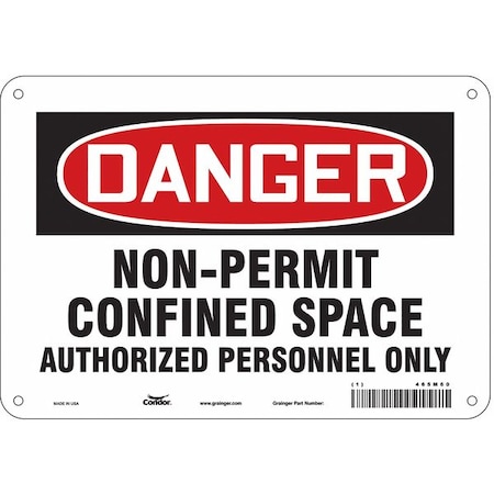 Safety Sign, 7 in Height, 10 in Width, Polyethylene, Vertical Rectangle, English, 465M60