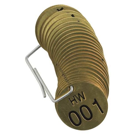Numbered Tag Set,001 to 025,25 Tags, PK25