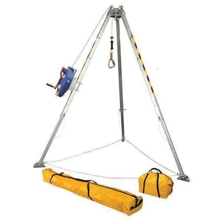 Confined Space Tripod,Aluminum,Blue