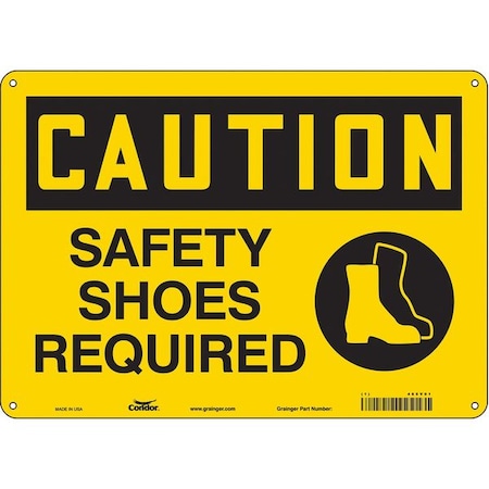 Safety Sign, 10 in Height, 14 in Width, Polyethylene, Horizontal Rectangle, English, 465V01
