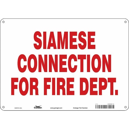 SAFETY SIGN FIRE AND EMERGENCY, 10 in Height, 14 in Width, Aluminum, Horizontal Rectangle, English