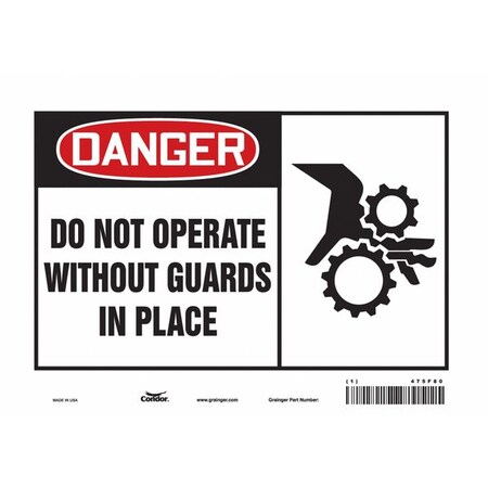 Safety Sign, 7 in Height, 10 in Width, Vinyl, Vertical Rectangle, English, 475F80