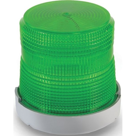 Warning Light, Green, (6) LED, 120V AC, 65 FPM, 4 9/32 in Dia., Panel/Conduit