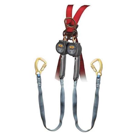 Workman(R) Self-Retracting Lifeline, 9 ft. Length, Carabiner, Steel, 2 Leg(s)