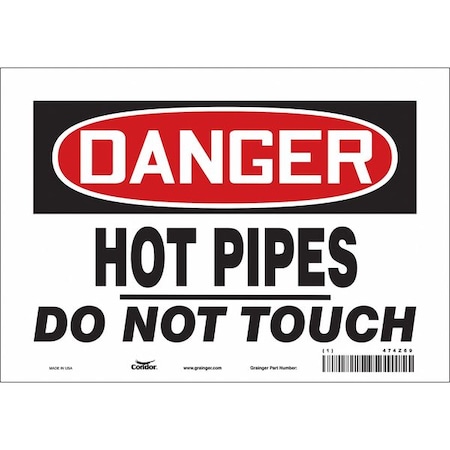 Safety Sign, 7 in Height, 10 in Width, Vinyl, Vertical Rectangle, English, 474Z69