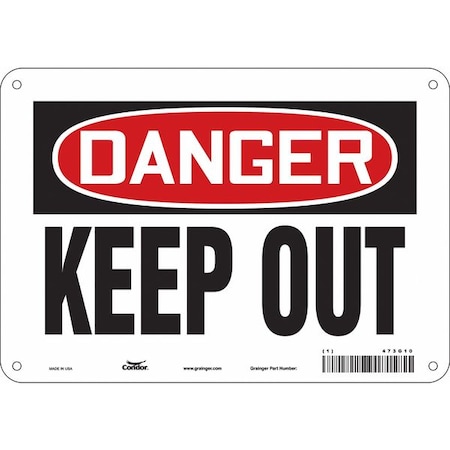 Safety Sign, 7 in Height, 10 in Width, Aluminum, Vertical Rectangle, English, 473G10