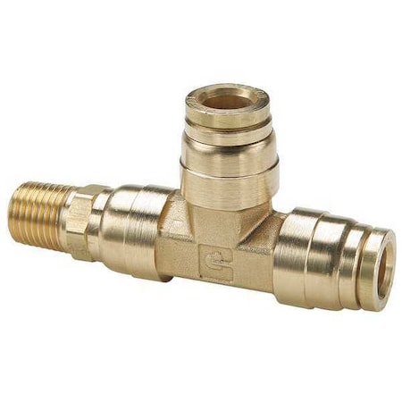 Tee, MNPT 3/8", Tube 3/8", Push-Fit 3/8"