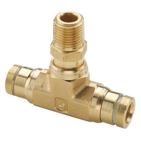 Tee, MNPT 1/8", Tube 3/8", Push-Fit 3/8"