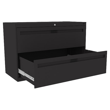 42 in W 2 Drawer Lateral File Cabinet, Black