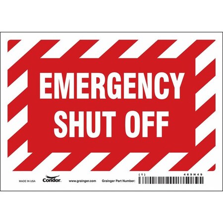 SAFETY SIGN FIRE AND EMERGENCY, 5 in Height, 7 in Width, Vinyl, Horizontal Rectangle, English