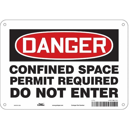 Safety Sign, 7 in Height, 10 in Width, Aluminum, Vertical Rectangle, English, 465M16