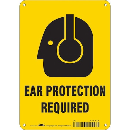 Safety Sign, 10 in Height, 7 in Width, Polyethylene, Horizontal Rectangle, English, 465X44