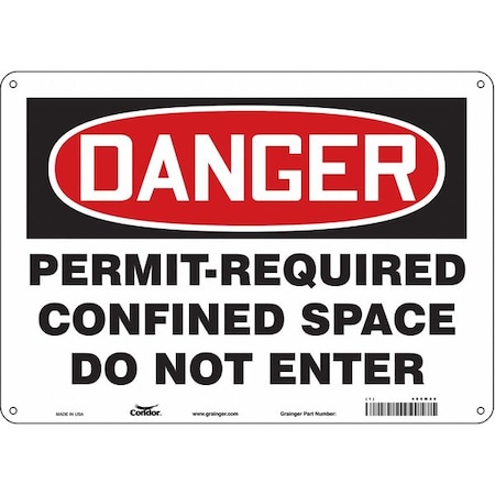 Safety Sign, 10 in Height, 14 in Width, Polyethylene, Horizontal Rectangle, English, 465M86