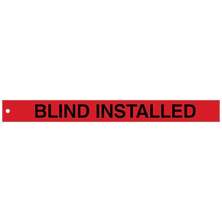 Isolation Blind Tag, Construction, Polyester, 2 in H x 20 in W, Red, Rectangle, 25 PK