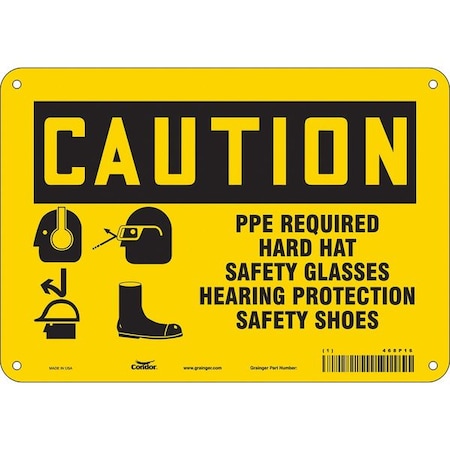 Safety Sign, 7 in Height, 10 in Width, Aluminum, Vertical Rectangle, English, 468P16