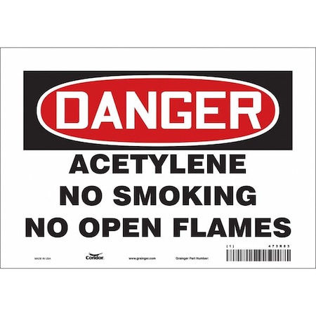 No Smoking Sign, 7" H, 10" W, Vinyl, Vertical Rectangle, English, 473R83