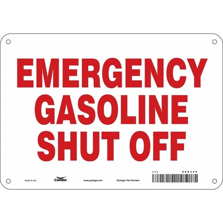 EMERGENCY GASOLINE SHUT OFF, 10 in W x 7 in H, Vertical Rectangle, Polyethylene, 469J49