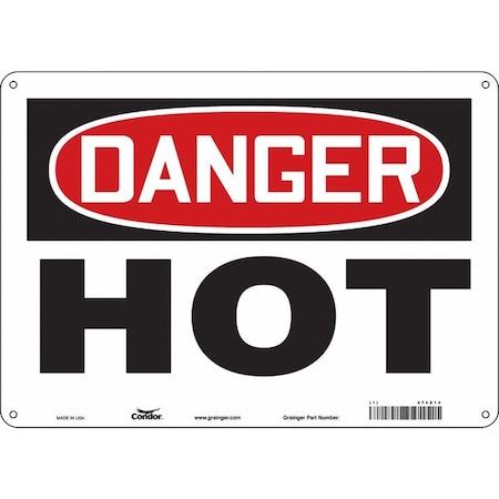 Danger Sign, 10 in H, 14 in W, Aluminum, Horizontal Rectangle, English, 474Z14