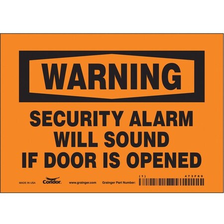 Safety Sign, 5 in Height, 7 in Width, Vinyl, Horizontal Rectangle, English, 473F69
