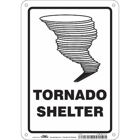 Tornado Shelter, 7 in W x 10 in H, Horizontal Rectangle, Aluminum, 465T11