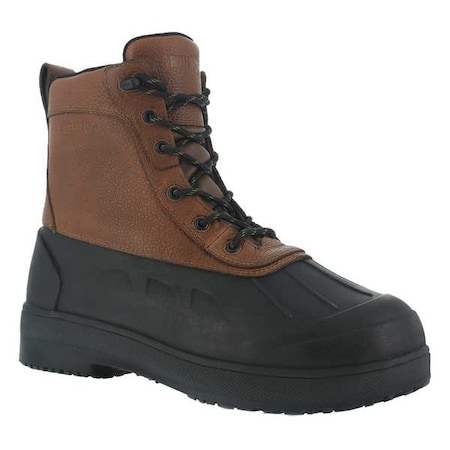 Men's 8-Inch Work Boot, 8, Composite Toe, 8 in H, Black/Brown, IA9650