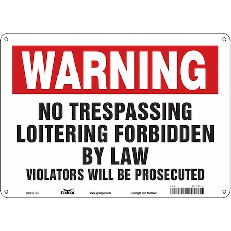 Safety Sign, 10 in Height, 14 in Width, Aluminum, Horizontal Rectangle, English, 473M54