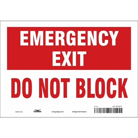Safety Sign, 7 in Height, 10 in Width, Vinyl, Vertical Rectangle, English, 473D97