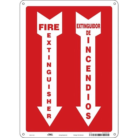 Safety Sign, 14 in Height, 10 in Width, Vinyl, Vertical Rectangle, English, Spanish