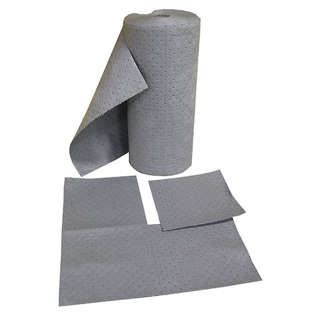 Sorbent Roll, 35 gal, 30 in x 150 ft, Universal, Gray, Polypropylene