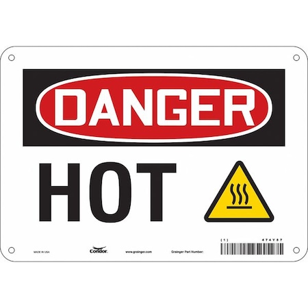 Danger Sign,10" W x 7" H,0.032" Thick, 474Y87
