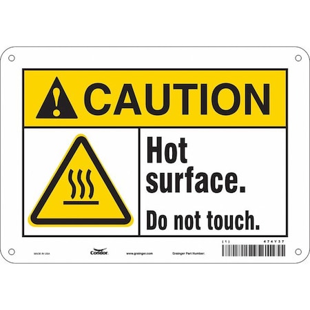 Danger Sign, 7 in H, 10 in W, Polyethylene, Vertical Rectangle, English, 474Y37