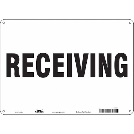 Receiving, 14 in W x 10 in H, Horizontal Rectangle, Polyethylene, 473C51