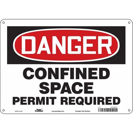 Safety Sign, 10 in Height, 14 in Width, Aluminum, Horizontal Rectangle, English, 465M08