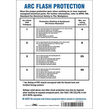 Safety Sign, 10 in Height, 7 in Width, Vinyl, Horizontal Rectangle, English, 473V83