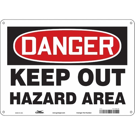 Safety Sign, 10 in Height, 14 in Width, Aluminum, Horizontal Rectangle, English, 473D36