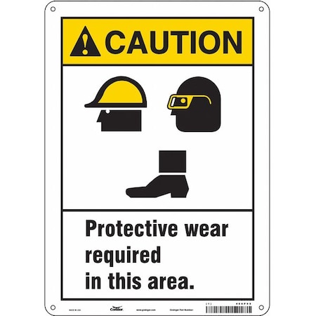 Safety Sign, 14 in Height, 10 in Width, Polyethylene, Vertical Rectangle, English, 466P95