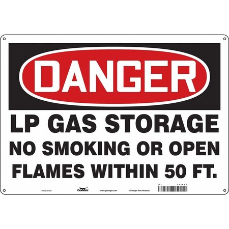 No Smoking Sign, 14 in H, 20 in W,  Horizontal Rectangle, English, 473R54