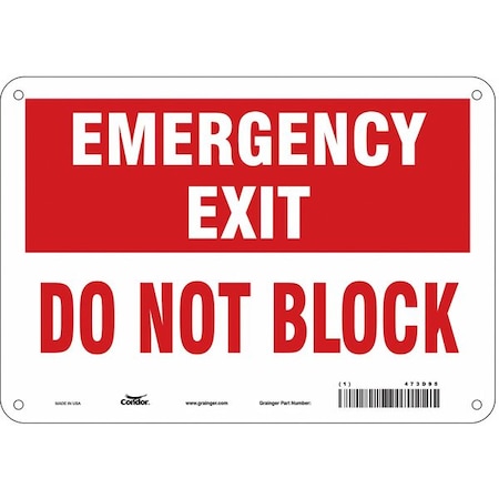 Safety Sign, 7 in Height, 10 in Width, Polyethylene, Vertical Rectangle, English, 473D95